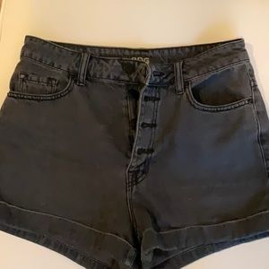 Super high rise black jean shorts by BDG